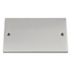 Electrical Blanking Plate Double 2 Gang - Satin Brushed Chrome
