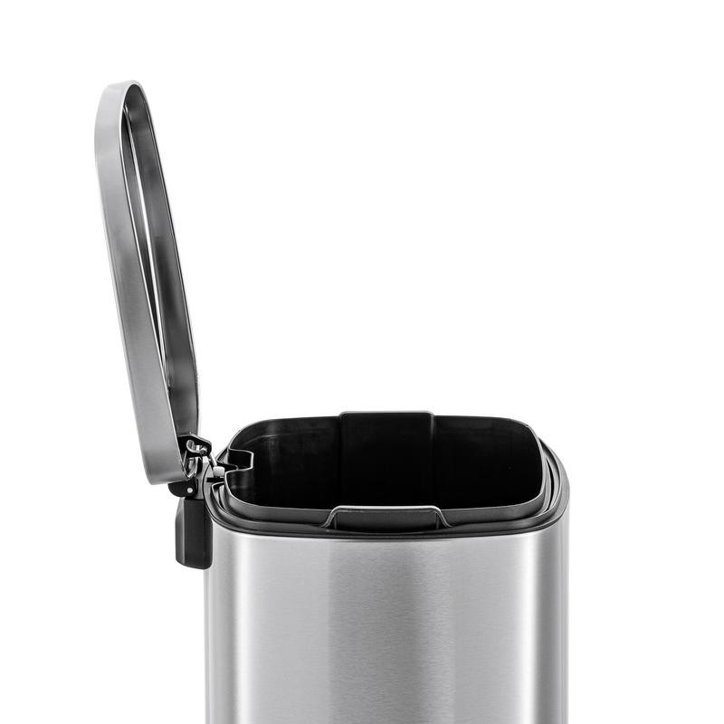 Qualiazero 13.2 Gallon Stainless Steel Step Trashcan with Removable Leakproof