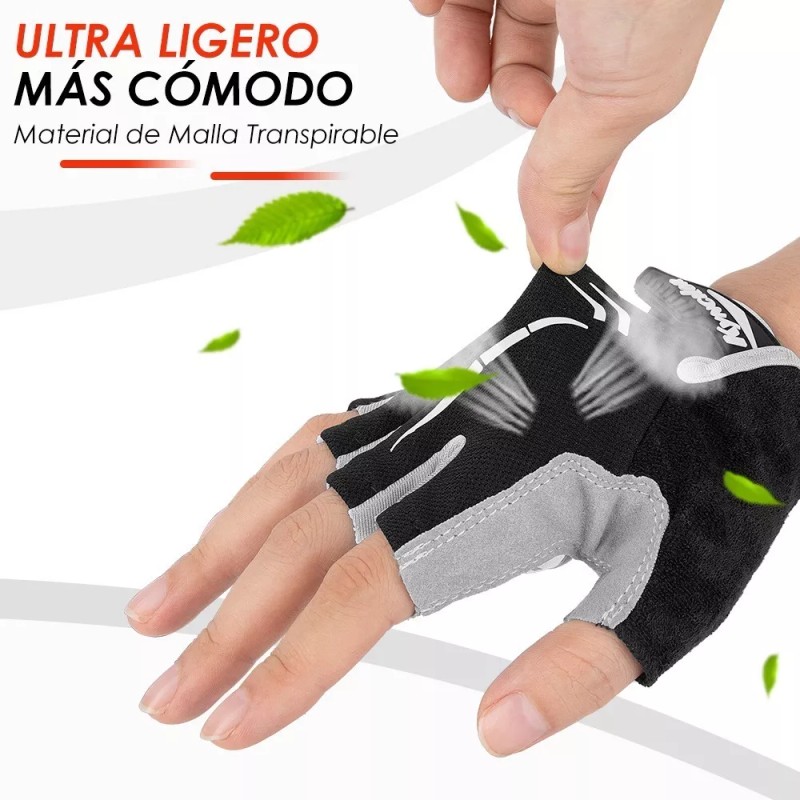 Wotow 1par Guantes De Bicicleta Montaña Ciclismo Guante Medio Dedo