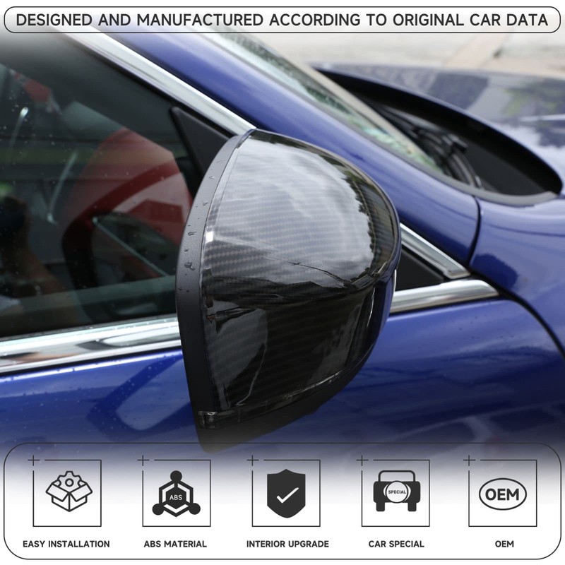 Door Sideview Mirror Cover Cap Compatible with Maserati Levante, Car