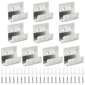 Bivethoi 10 Pcs Tile Display Wall Hanger, Stainless Steel Wall Mount Brackets Hook, Heavy Duty Tile Hanger for Mirrors, Picture Frame Ceramic Wall Display (Medium Size, Silver)