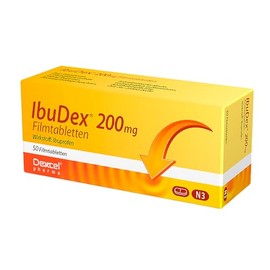 IbuDex 200 mg Film-Coated Tablets for Pain and Fever, Pack of 50 Tablets