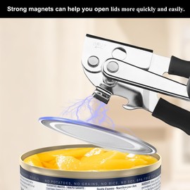 Commercial Can Opener DENENTT Professional Manual Can Opener Heavy Duty - Ergonomic Extended Handles & Smooth Edge Design, Effortless Handheld Tool for Large Cans, Kitchens, Seniors