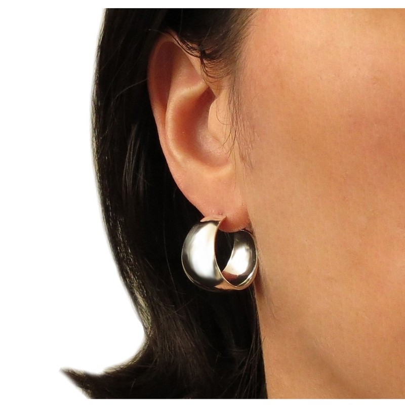 925 Silver Polished Circle Hoop Earrings