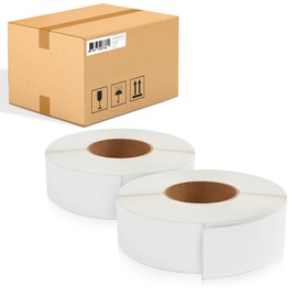 ABC White Thermal Transfer Labels, 2 x 6 Inch. Pack of 8000 Self-Adhesive Perforated Industrial Thermal Transfer Labels with 3 Inch Core. Thermal Label Printer Paper for Product Labeling