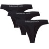 Balanced Tech Women's Seamless Thong Panties 3-Pack - Black -