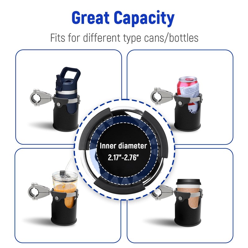 LEXIN LX-C3 Motorcycle Cup Holder with 360°swivel ball-Mount, Large Boat