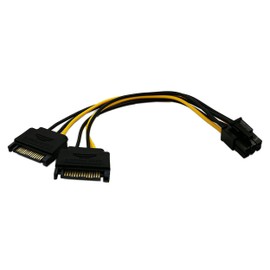 zdyCGTime 6-Inch 6 Pin PCI to 15Pin SATA Power Splitter Express Video Card Power Cable Adapter