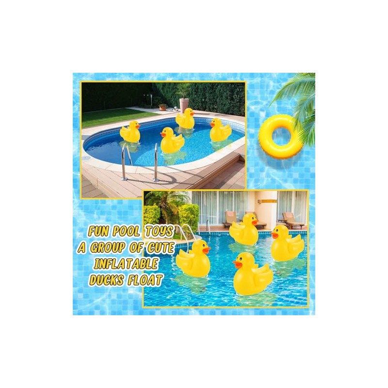 Hungdao 8 Pack Inflatable Ducks 16 Inch Large Inflatable Pool