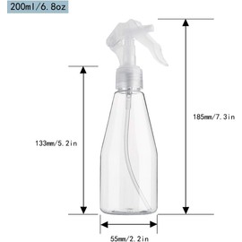 dedoot Clear Spray Bottle for Hair, Plant Mister Spray Bottle, 4 Pack Empty Small 7oz Plastic Refillable Trigger Sprayer, Leak Proof Spray Bottles for Cleaning Solutions, Hair Care, Essential Oils