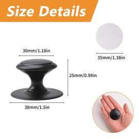 MOROBOR Stainless Steel Drawer Knobs, 8pcs Self-Stick Instant Cabinet Handle Pulls, 1.18Inch Adhesive Sliding Door Stick On Handle with Mounting Screws for Glass Cabinet Cupboard Drawer (Matte Black)