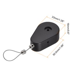 MECCANIXITY Retractable Cable Lock with Self-Adhesive, Remote Control Security Lock Anti-Lost Rope Hardware Cable Lock 600g Tensile Force Black Pack of 2