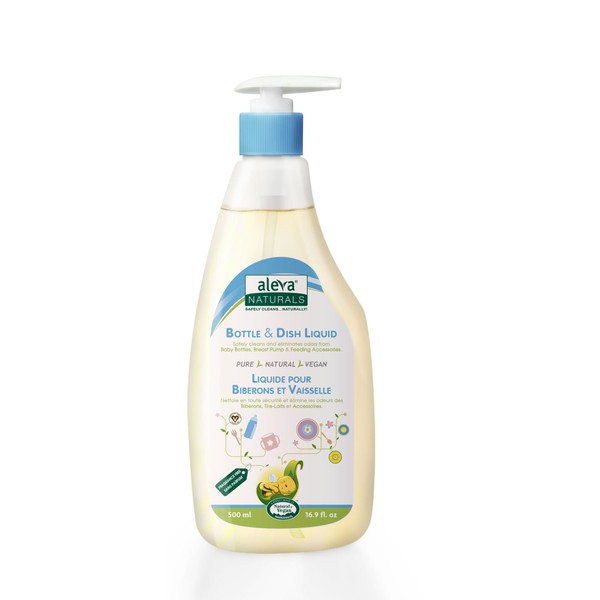 Baby Bottle and Dish Liquid | Safely Cleans Bottles, Cups, Breast Pump Components and More | Great for Adult Dishes Too | Made with Natural and Organic Ingredients | Fragrance Free |(16.9 fl.oz/500ml)