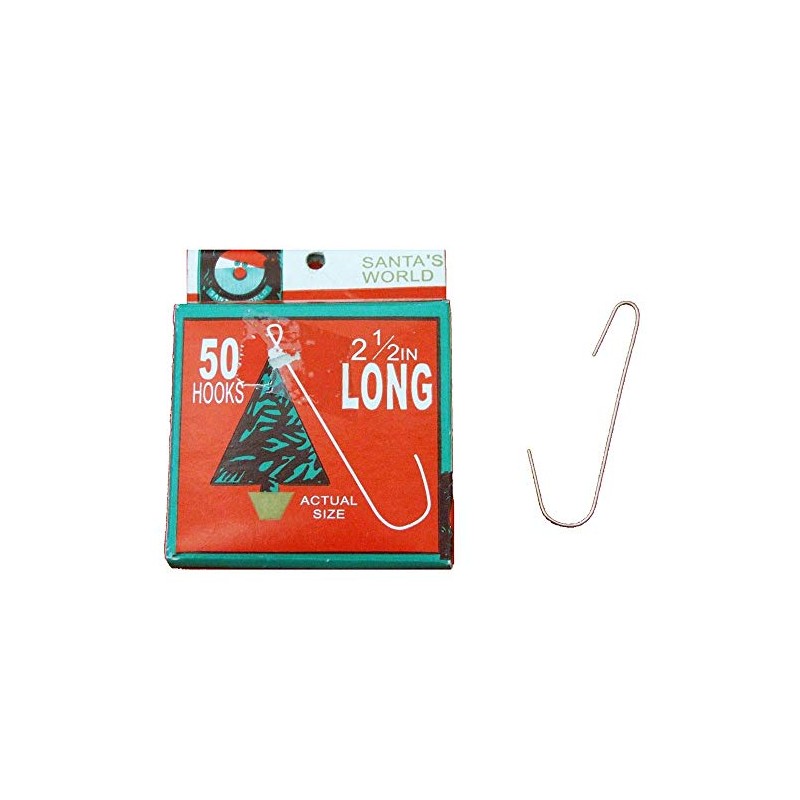 Kurt S. Adler 2.5-Inch Christmas Ornament Hooks, 50 Piece Set