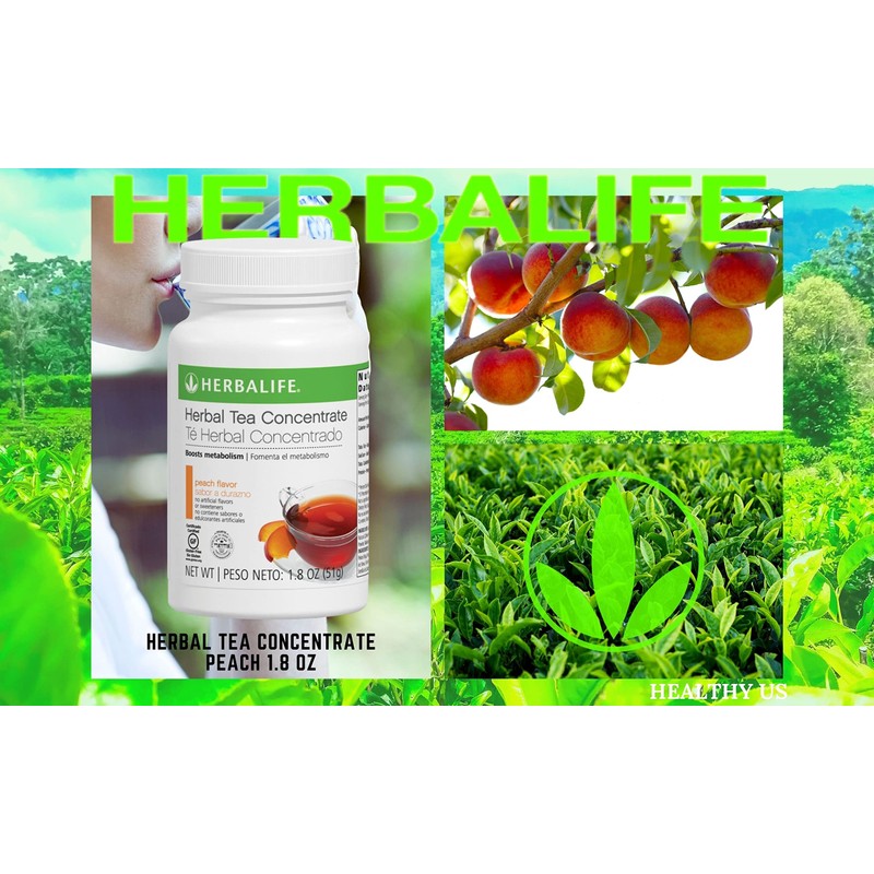 Herbalife Herbal Tea Concentrate: Peach 1.8 Oz. (51g) Gluten Free,