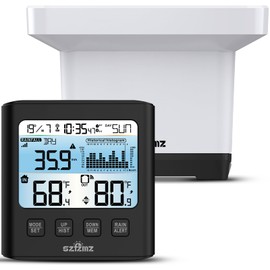 Wireless Rain Gauge Outdoor with Self-Emptying, Backlight, Thermometer, Rain Collector Monitoring Rainfall, Digital Rain Gauge for Yard, Electronic Rain Measure Gauge, Freeze Proof Rainfall Measurer
