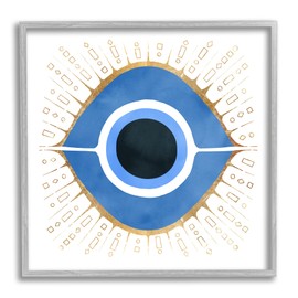 Stupell Industries Abstract Blue Evil Eye Symbol Framed Wall Art, Design by Ziwei Li
