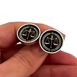 Law Scales of Justice Cufflink Lapel Tie Pin, Lawyer Attorney Gift for Men