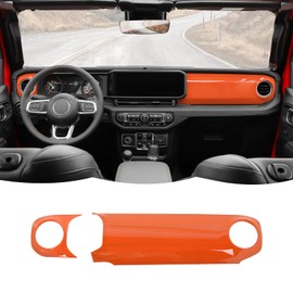 RT-TCZ Center Console Trim Cover Dashboard Control Panel Cover Decorative Interior Accessories Compatible with Jeep Wrangler JL JLU & Gladiator JT 2024+,Orange