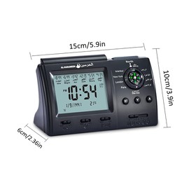 Ramadan Islamic Azan Clock, Islamic Prayer Table Azan Athan Clock Islamic Clock Black Color HP-3005
