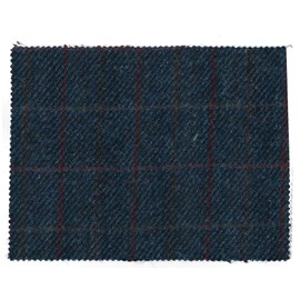 Walker and Hawkes - Harris Tweed Fabric - 100% Real Virgin Wool - Royal Blue - 20 x 15 cm
