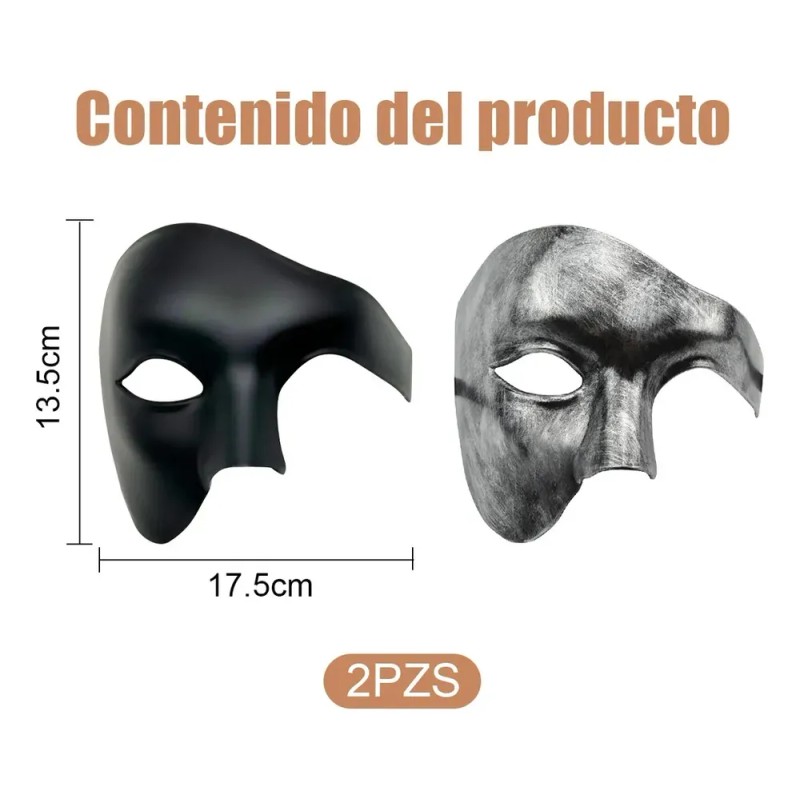 Pack de 2 Antifaces de Fiesta para Carnaval y Cosplay