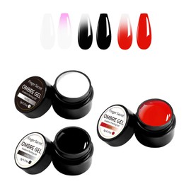 finger secret Ombre Gel Nail Polish White Red Black Pat Nail Polish Set,Ombre Pigment Palette for Nail Gradient Painting Gels for Nail Art DIY can be Painting Gel in Salon or Home Use
