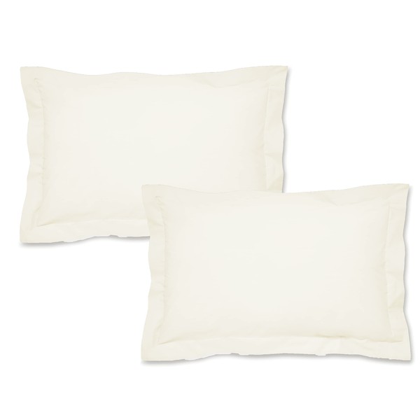 Catherine Lansfield Easy Iron Percale Oxford Pillowcase Pair Cream