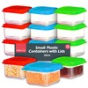 12 Small Plastic Containers with Lids 80ml, Stackable Small Food