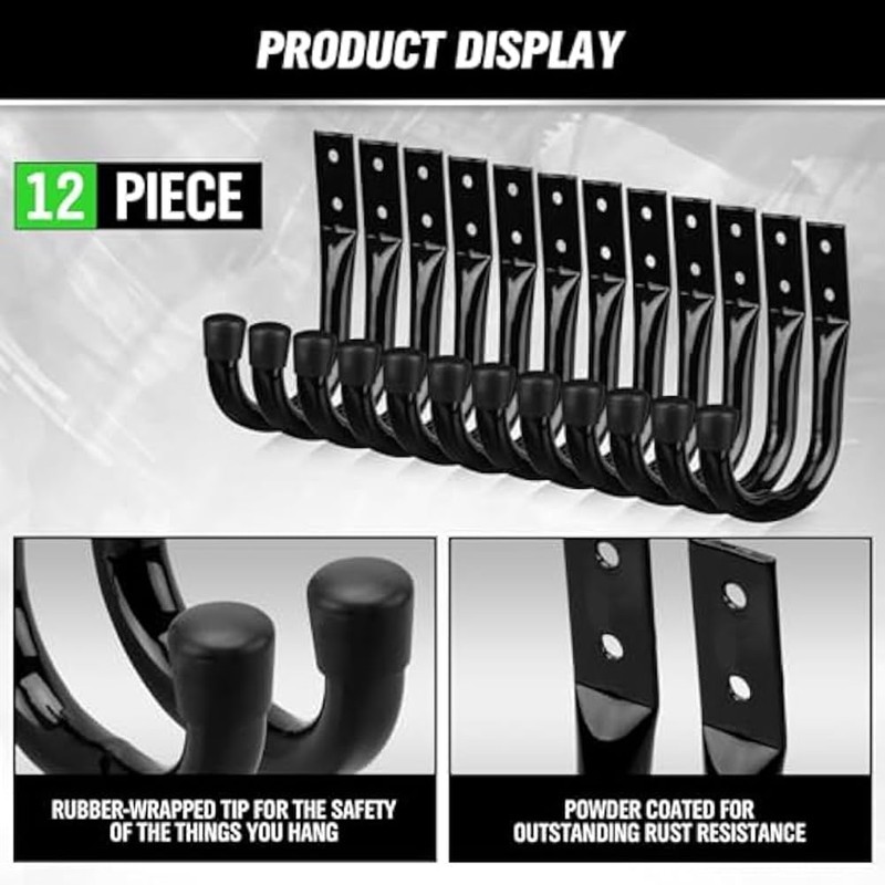 Snblzhef Heavy Duty Garage Storage Hooks,12pcs Bike Hooks for Garage