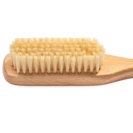 GranNaturals Soft Finishing Boar Bristle Slick Back Hair Brush for Smoothing & Polishing a Sleek Ponytail Bun w/a Wide Wooden Rat Tail End for Parting & Sectioning - Teasing & Backcombing Hairbrush