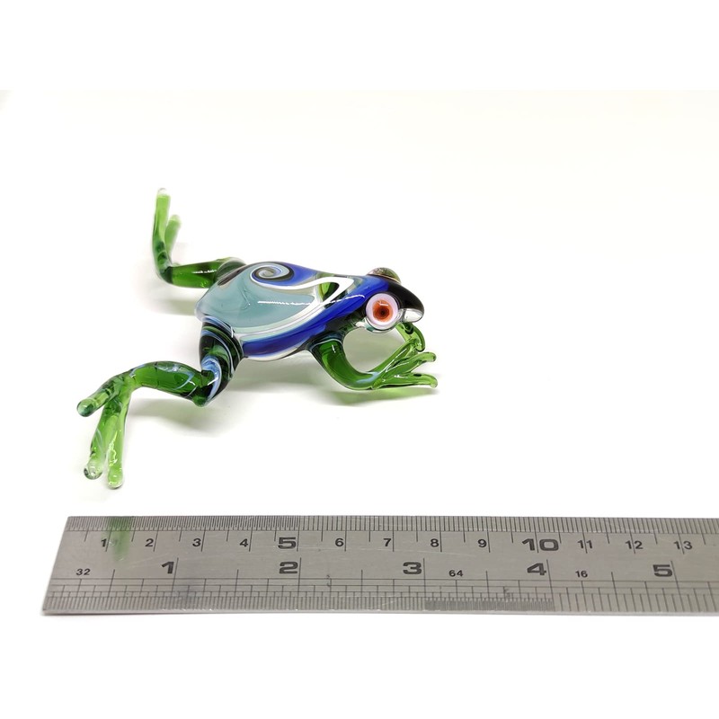Sansukjai Frog Miniature Figurines Animals Hand Blown Color Glass Art