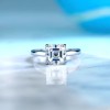 2.5 CTW Luxury Asscher Cut Solitaire Moissanite Engagement Ring S925