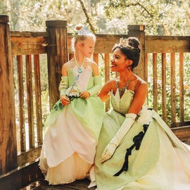 Princess Tiana Dress for Girls Green Fairy Frog Birthday Party Fancy Dresses Halloween Elf Costume Outfits with Accessories (3-4T)