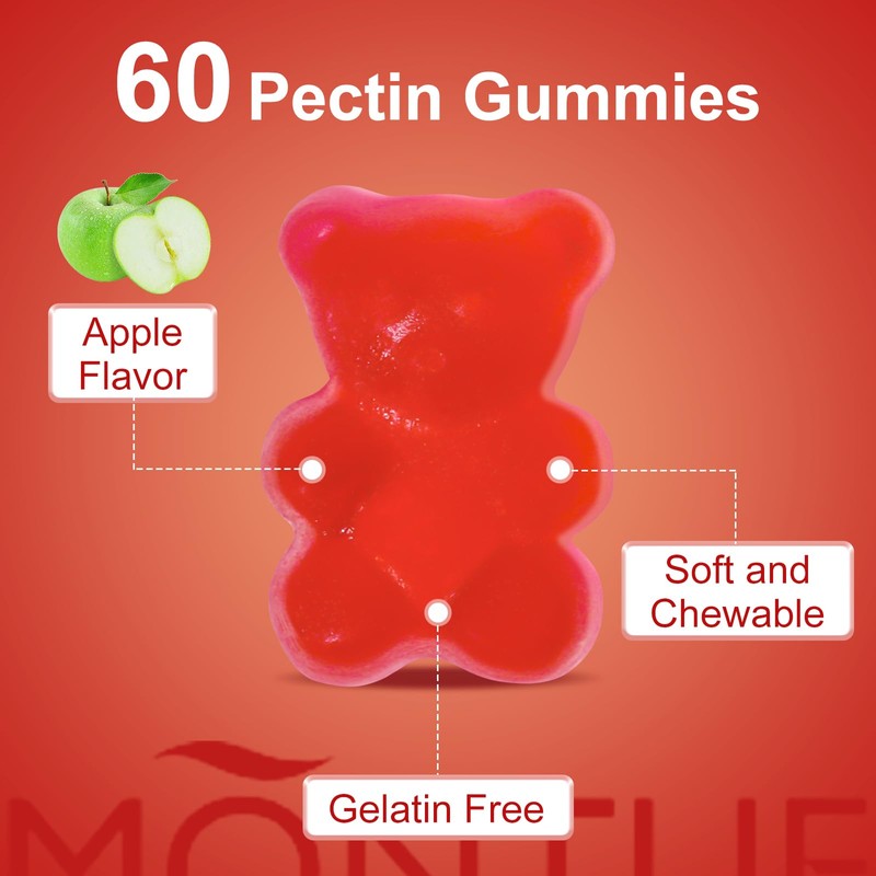 Montue Apple Cider Vinegar Gummies B12 Multivitamin,ACV Supplement Gummy Vitamins,Vegetarian