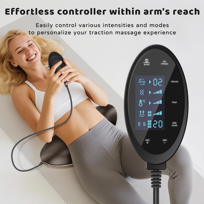 Electric Lumbar Traction Device, 4-in-1 Lower Back Massager with Dynamic