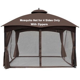 SCOCANOPY Brown 10' x 12' Gazebo Netting for Lowe's Allen Roth 10X12 Gazebo Model #GF-12S004B-1 / GF-12S004BTO/ TPGAZ17-002