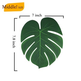 48PCS Tropical Palm Leaves Plant Imitation Leaf for Hawaiian/Luau/Jungle Party Table Decorations (48PCS)