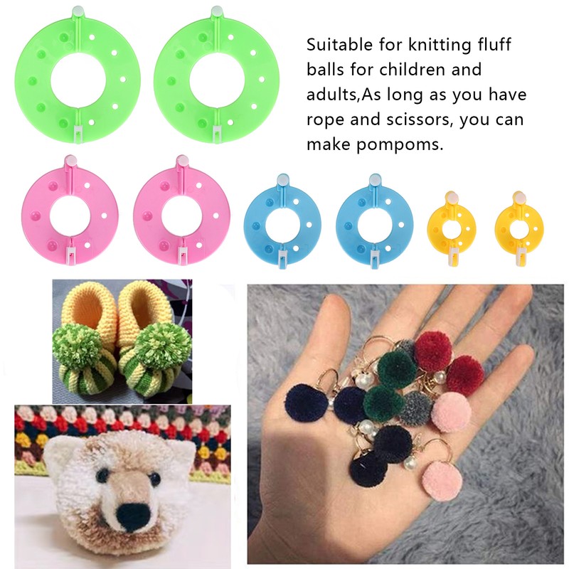 Pompom Maker Kits Colorful Fluff Ball Weaver DIY 6 Color