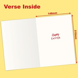 Easter Card. Bunny and Basket Design with matching Envelope. 210x148mm. Ecofriendly. Blank Inside. Printed and Packed in UK.