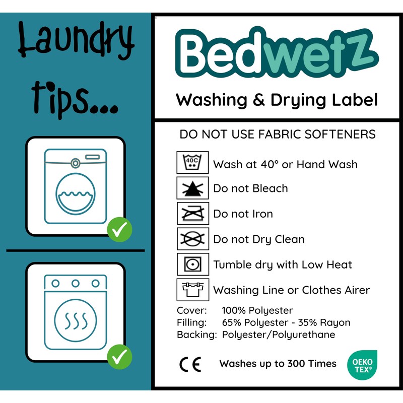 Bedwetz® Potty Training Bed Pads, 100% Waterproof Mattress Protector, Size