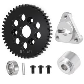 LSG M1 46 Tooth Spur Gear for 1/8 HPI Savage X 21 25 SS 4.6, Mod 1 Pinion Gears 38T 39T 40T 41T 42T 43T 44T 45T 46T Slipper Clutch Eliminator Main Gear Hardened Steel RC Car Upgrade Part (46T)