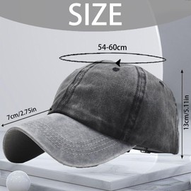 CWENDANER Baseball Cap Outdoor Baseball Cap Adjustable Adult Hat Sport Cool Fashion Baseball Cap, Front grey, back black, 54-60