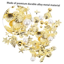 Minkissy 3pcs DIY Nail Art Charms Rivet Studs Ocean Series Metal Decorations for Nail Art Rhinestones Accessory Kit for Women Girls