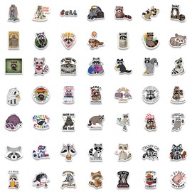 Pack of 100 Raccoon Stickers, Raccoon Stickers, Waterproof Cartoon Animal Stickers, Vinyl Kawaii Raccoon Stickers for Car, Laptop, Guitar, Skateboard, Motorcycle, Bike, Luggage, Water Bottles
