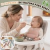 10PCS Juego Cucharas Masticables de Silicona,cucharas masticables de silicona arcoíris,con