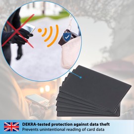 valonic RFID Wallet Shield - Ultra Slim - 6-Pack - RFID Blocking Guard Card - Black - Fraud Protection for Credit Cards and Debit Cards