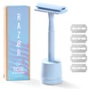 Ultra-Minimal Safety Razor – Light Blue - Reusable, Zero Waste