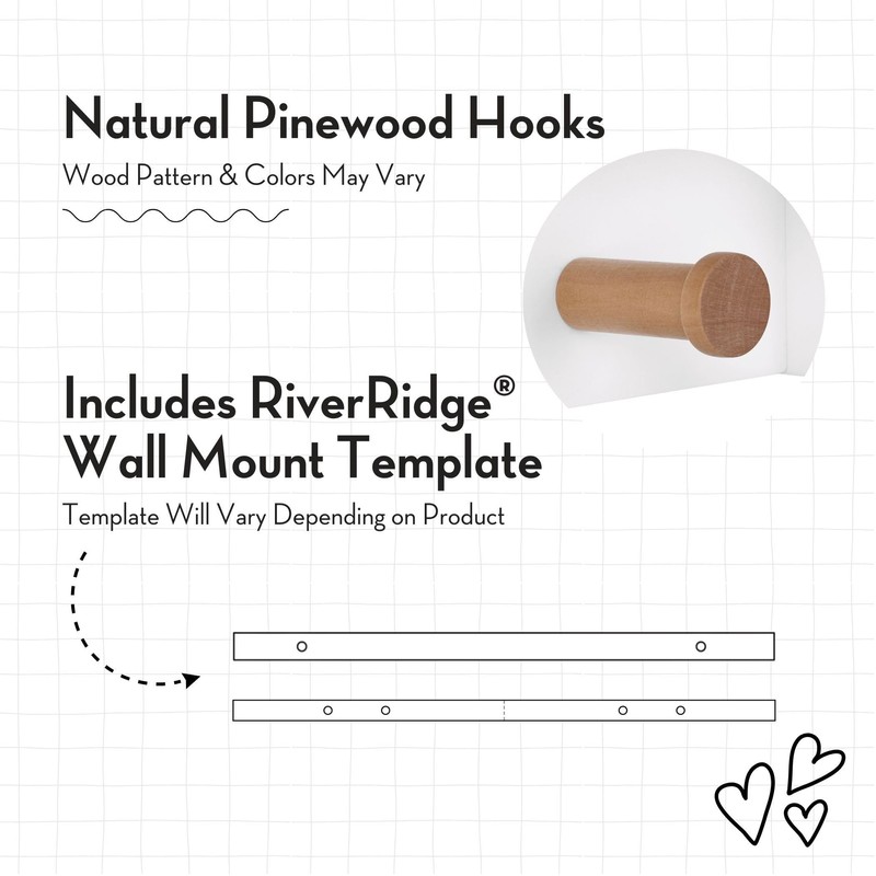 RiverRidge Kids Catch-All Wall Shelf with Bookrack and Hooks, One