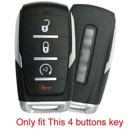 Silicone Remote Key Fob Cover Case for Ram 1500 2500 3500 2019 2020 2021 2022 2023 2024 4 Buttons